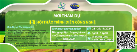 Mời đăng ký tham dự hội thảo trình diễn công nghệ tại Techmart chuyên ngành “Nông nghiệp công nghệ cao và Công nghệ sau thu hoạch năm 2024”